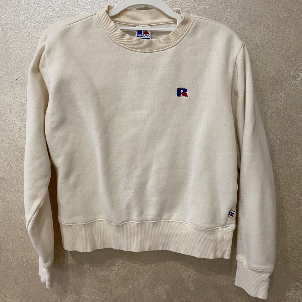 Russel cream ivory crew sweatshirt medium